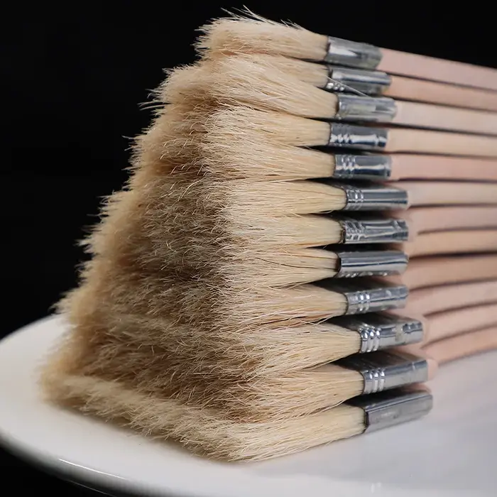 Pinceau de peinture à l'huile pour aquarelle, brosse de peinture en poils de cochon, facile à nettoy
