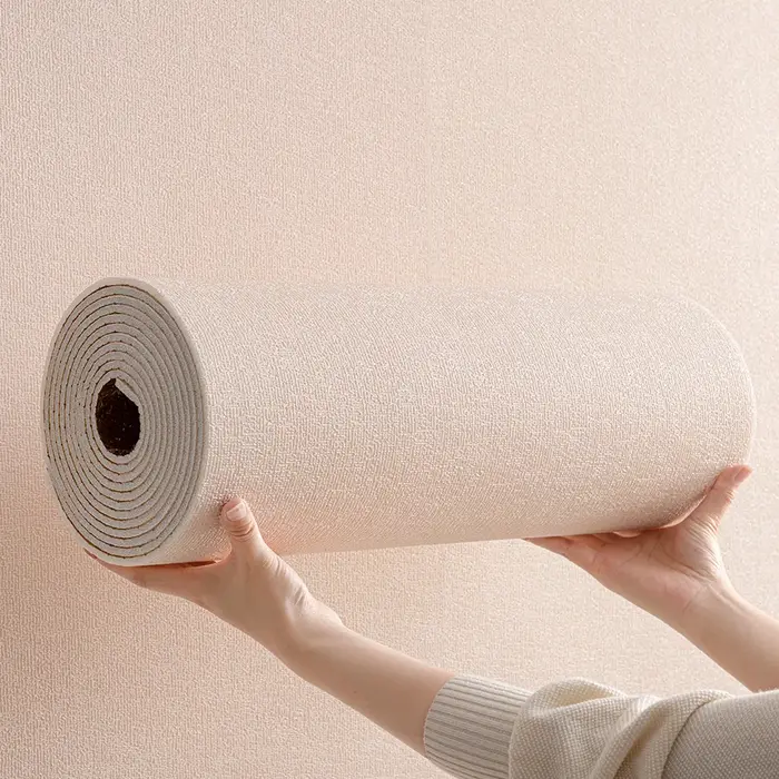 1 rouleau d'autocollants muraux en lin Sxp, papier peint auto-adhésif, rouleau de papier peint autoc