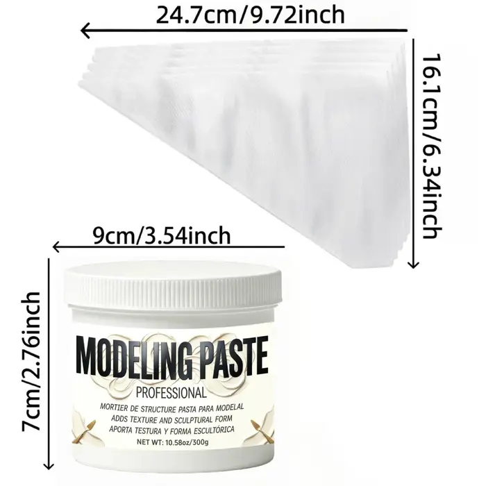 Pâte à modeler blanche, texture moyenne, prête à l'emploi pour les travaux en plâtre, la sculpture artistique et les projets.