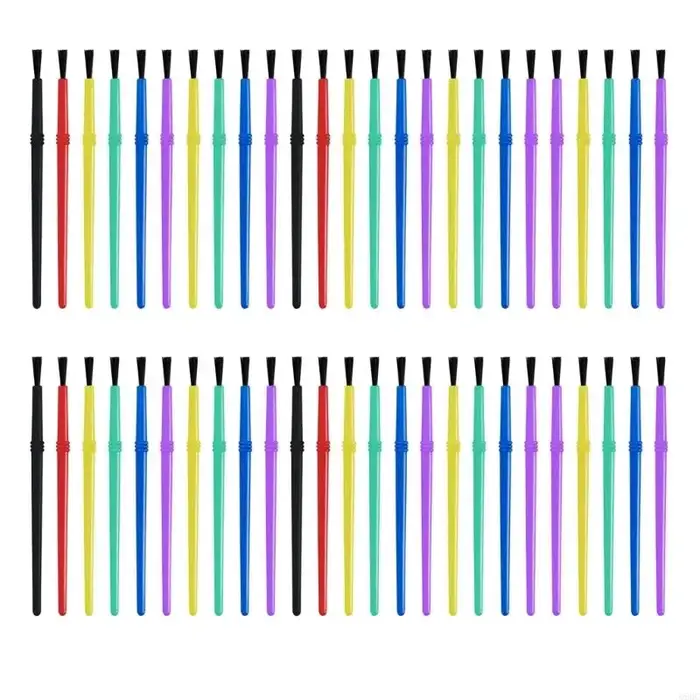 50 pcs petits pinceaux brosses cheveux en nylon Brosse d'artiste