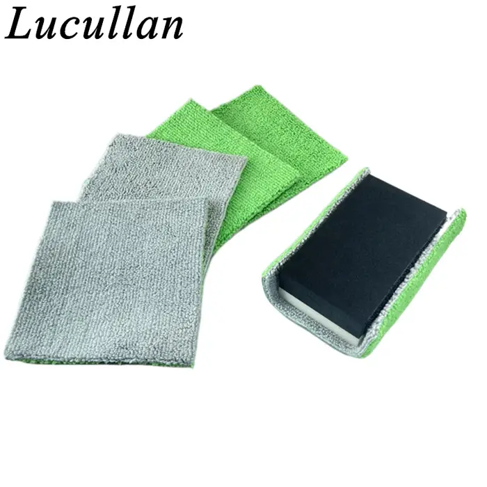 Lucullan Applicateurs de revêtement céramique portables Tissu épais + bloc de mousse avec crochet et boucle double face