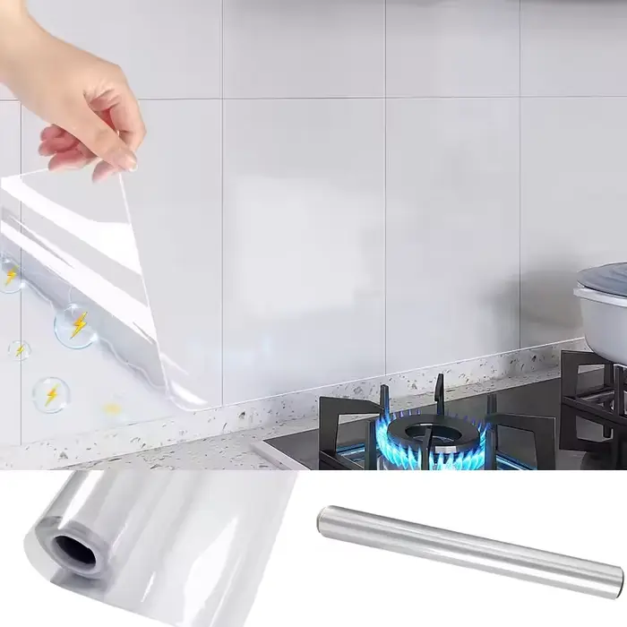 Papier peint transparent auto-adhésif décoratif, imperméable et résistant à l'huile, 45 cm, pour la