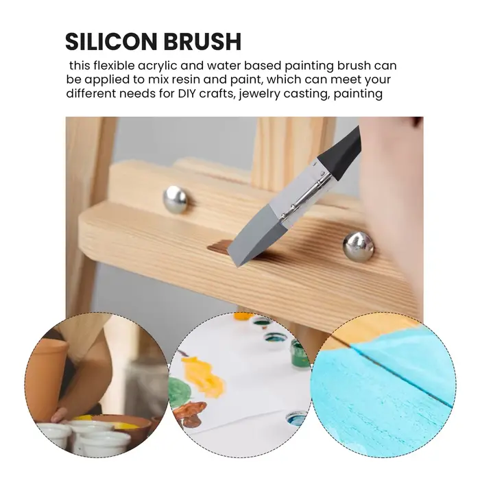 Pinceau façonnant couleur en Silicone de qualité, large et plat, outil de peinture Flexible en acryl
