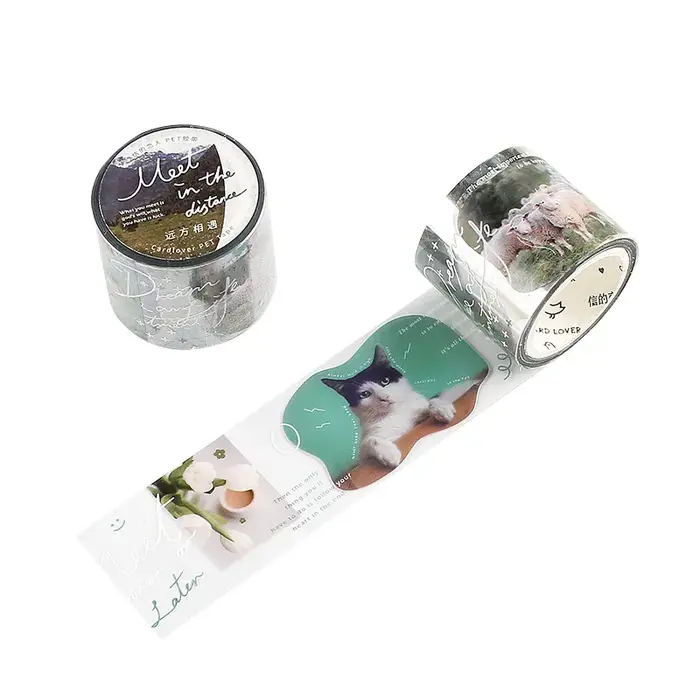 Rouleau de ruban adhésif PET, 1 rouleau, paysage nuage, décoration ins Wind, registre à main, matériau de base, autocollant, accessoires pour scrapbook, DIY bricolage