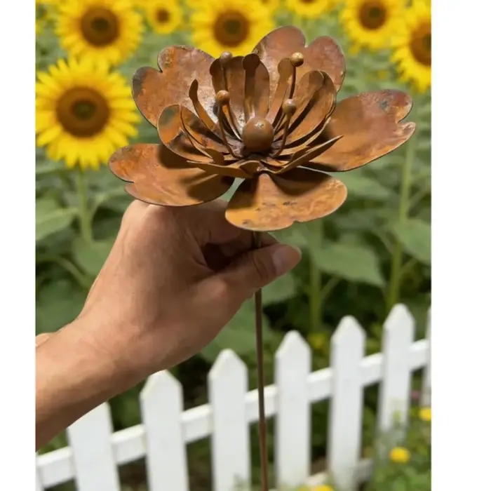 Décoration de jardin rustique florale en fonte