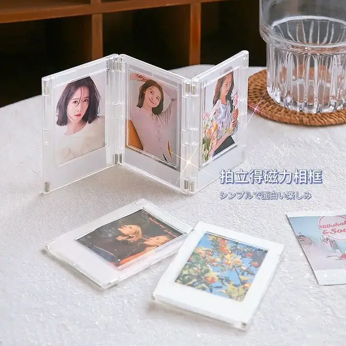 Cadre Photo de Testeur Minimaliste de 3 Pouces, avec Carte Acrylique Transparente Magnétique, Adapté