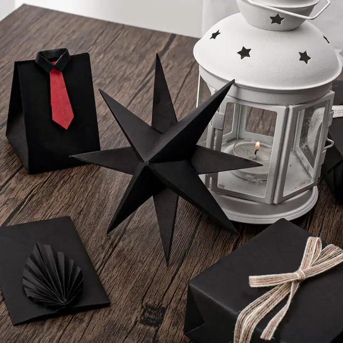 KRAFT pour cadeau papier noir Origami WRAPPING rouleau brut DESIGN emballage coloré recyclé épais carton SCRAPBOOK