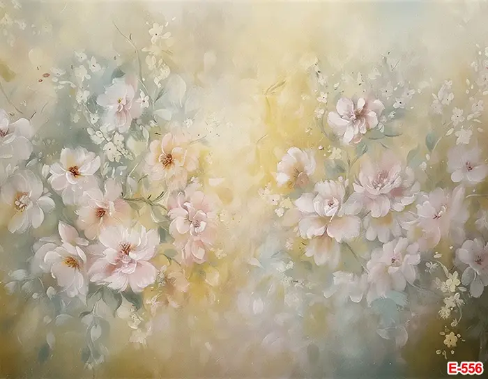 Peinture à l'huile fleurs décors abstrait Floral nouveau-né femme enceinte Portrait bébé douche fond Art Photo photographie