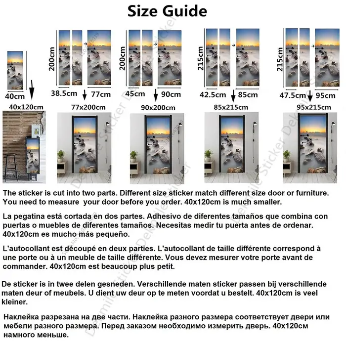 Autocollant de portes en bois d'imitation