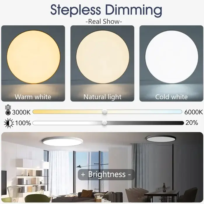 Plafonnier LED intelligent avec télécommande, intensité variable, lampes de plafond modernes, chambr