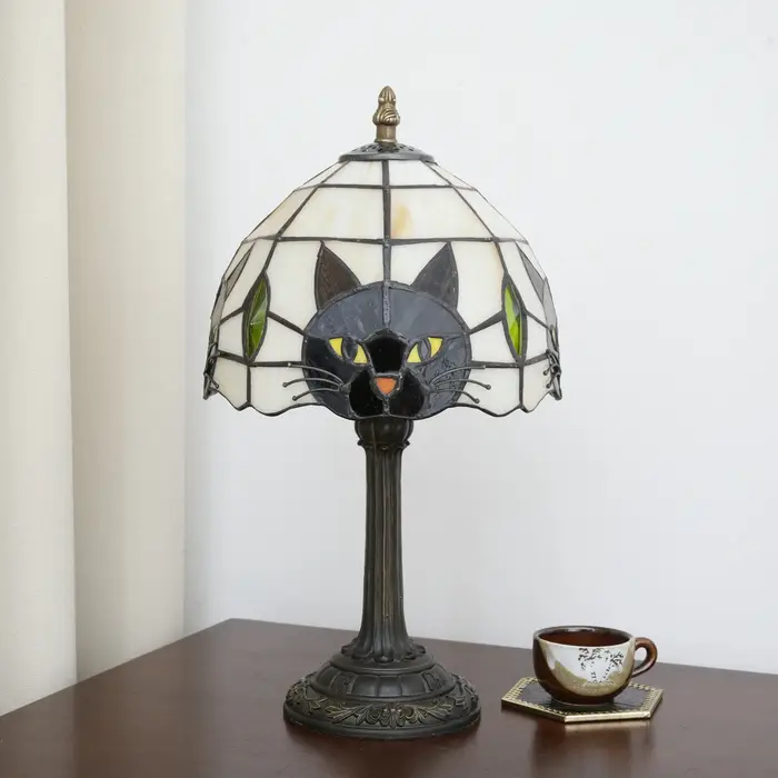 Lampe de table chat noir pour décoration de table de chevet de chambre à coucher, lampe de chevet d'