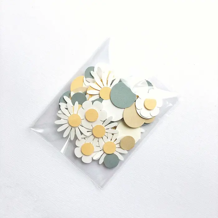 1 sac doux rond marguerite fleur papier confettis mariage fleur Table disperser bébé douche fête d'anniversaire boîte-cadeau décorations approvisionnement