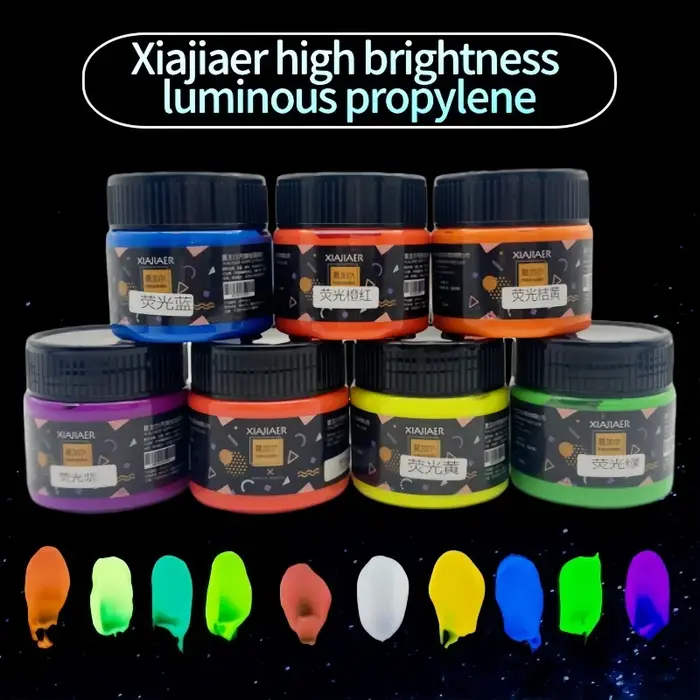 100 ml/boîte peinture acrylique fluorescente xiajiaer peint à la main