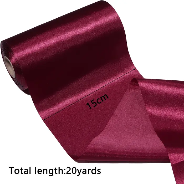 Ruban en satin rouge bordeaux 40/50/60/100/150 mm de large pour chemin de table de mariage