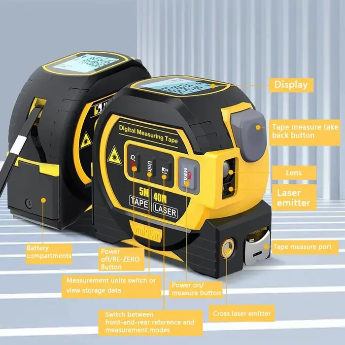 Ruban à mesurer Laser 3 en 1