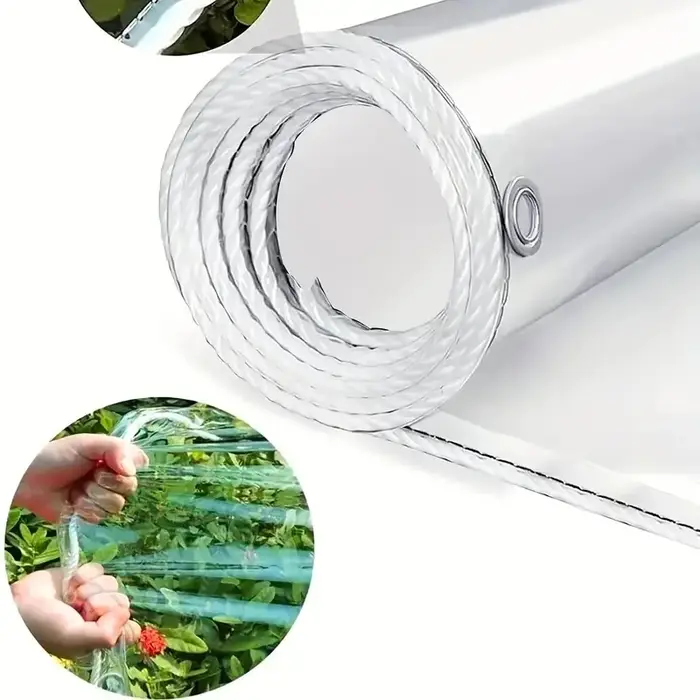 Bâche transparente imperméable en PVC avec œillets
