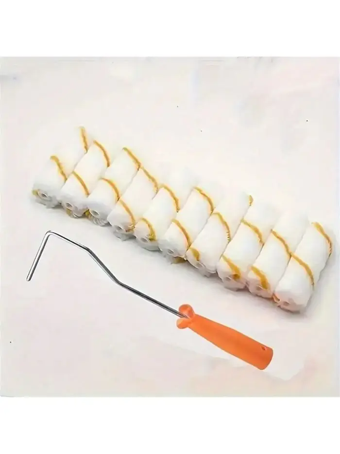 Ensemble de 11 rouleaux à peinture de petite taille avec 10 mini-rouleaux de 4 pouces et cadre à long manche