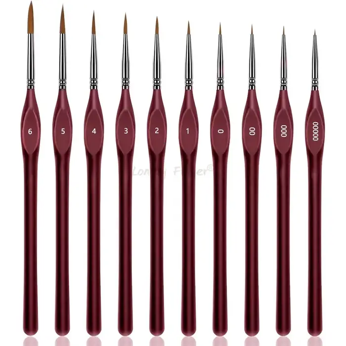 Kit de 10 pinceaux de précision pour peinture miniature