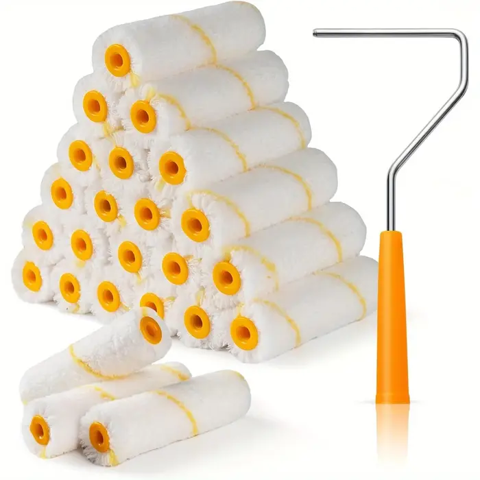 25 pièces nouveau rouleau de peinture brosse poils denses Latex