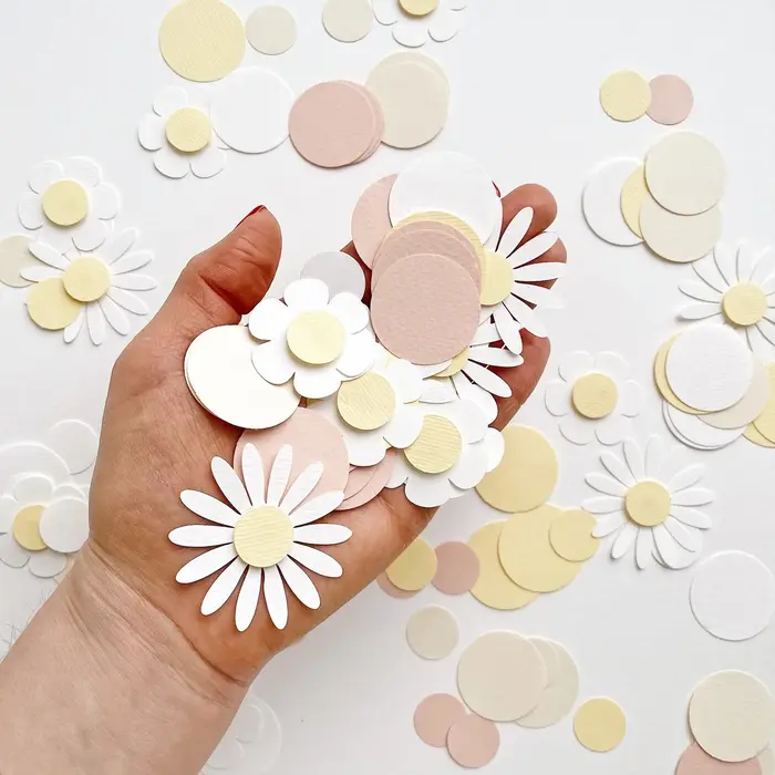 1 sac doux rond marguerite fleur papier confettis mariage fleur Table disperser bébé douche fête d'anniversaire boîte-cadeau décorations approvisionnement