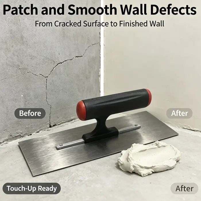 Truelle à plâtre pour cloisons sèches, outil de finition pour le lissage des surfaces murales et de raclage du ciment