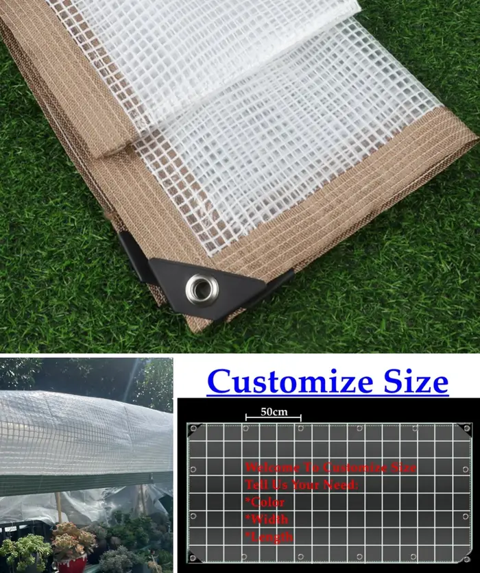 Bâche imperméable en maille PE transparente personnalisable