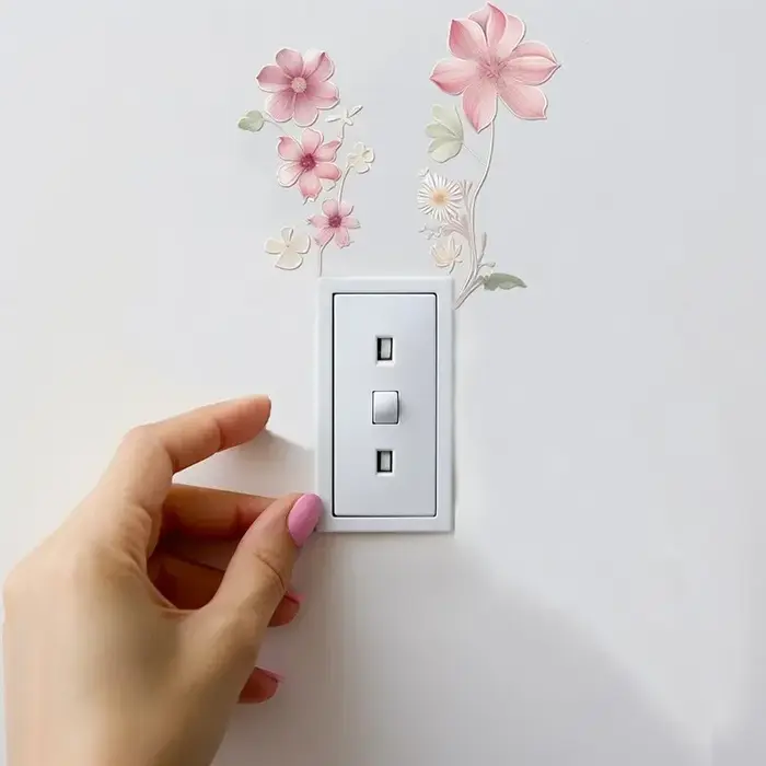 Autocollant mural interrupteur de belles fleurs