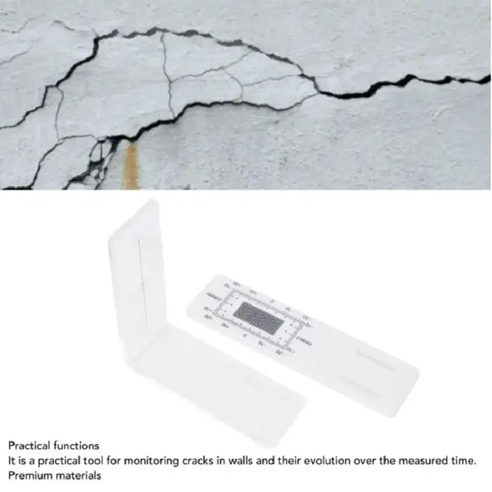 Jauge de déformation de mur en acrylique en forme de L pour la surveillance précise des fissures d'angle