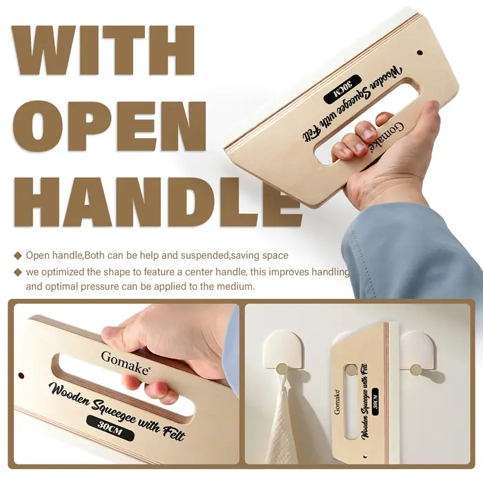 FOSHIO papier peint lissage raclette en bois avec bord feutre voiture Film décalcomanies teinte emballage grattoir sol porte graphique installer outil