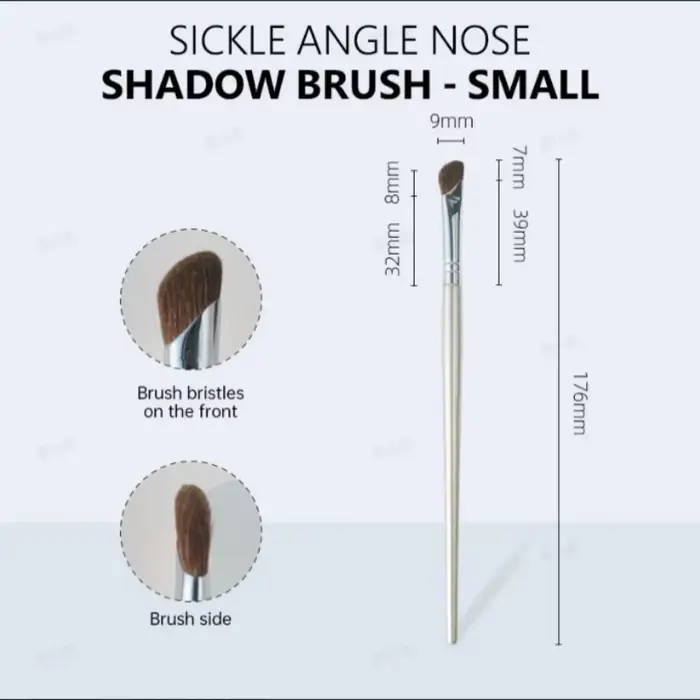 Brosse de contour du nez en forme de faucille |   Poils souples, manche argenté, multi-usage pour un