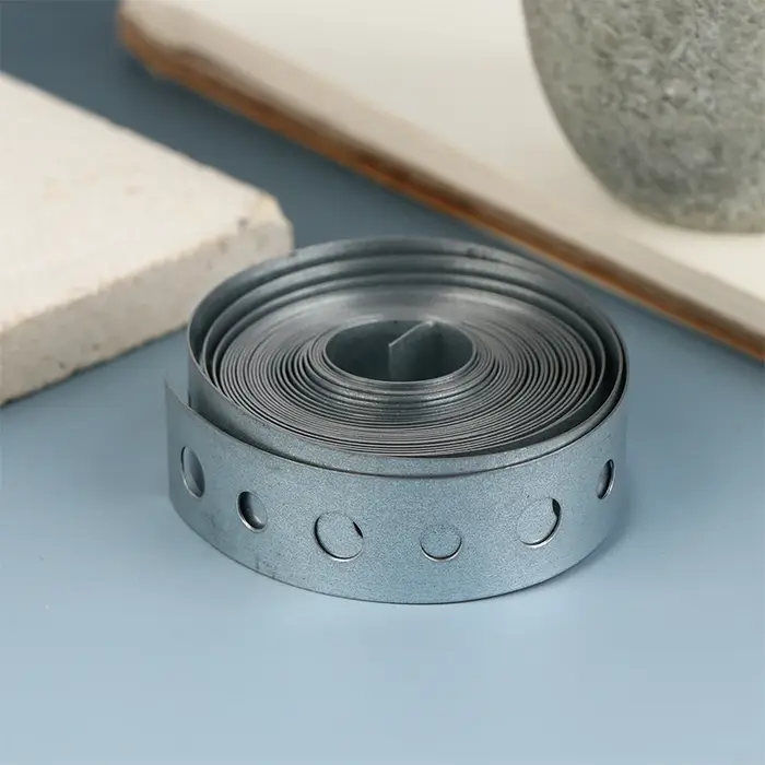 NOUVEAUTÉ! 1 Rouleau de Bande en Acier Galvanisé Pré-perforée Multi-creux pour Supports de Tuyaux et Travaux de Tôlerie