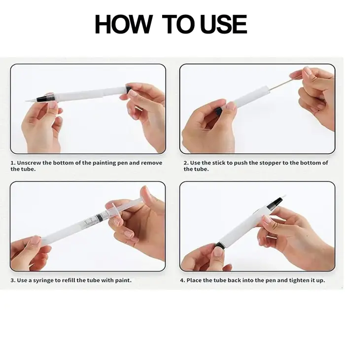 Stylo de peinture de retouche stylos de pinceau rechargeables