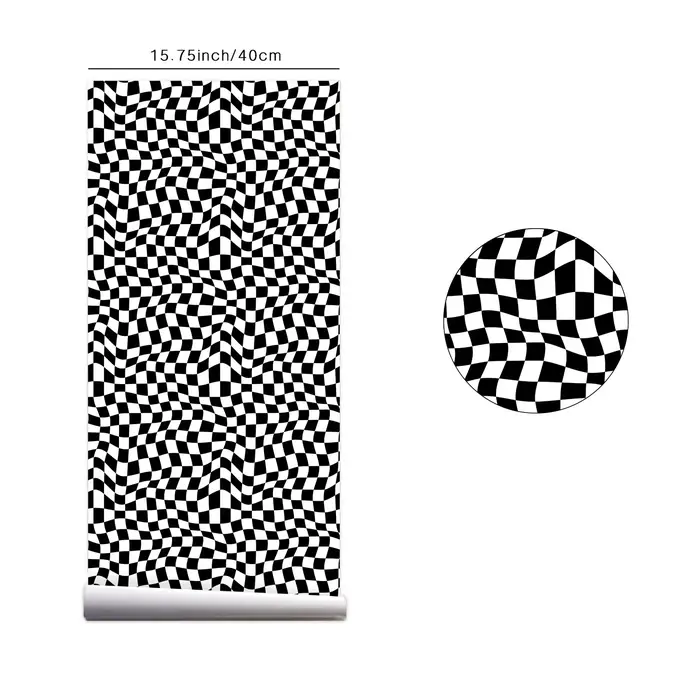 Papier peint texturé en damier pour la décoration intérieure, autocollants de meubles classiques, autocollants muraux imperméables, chambre à coucher parfaite
