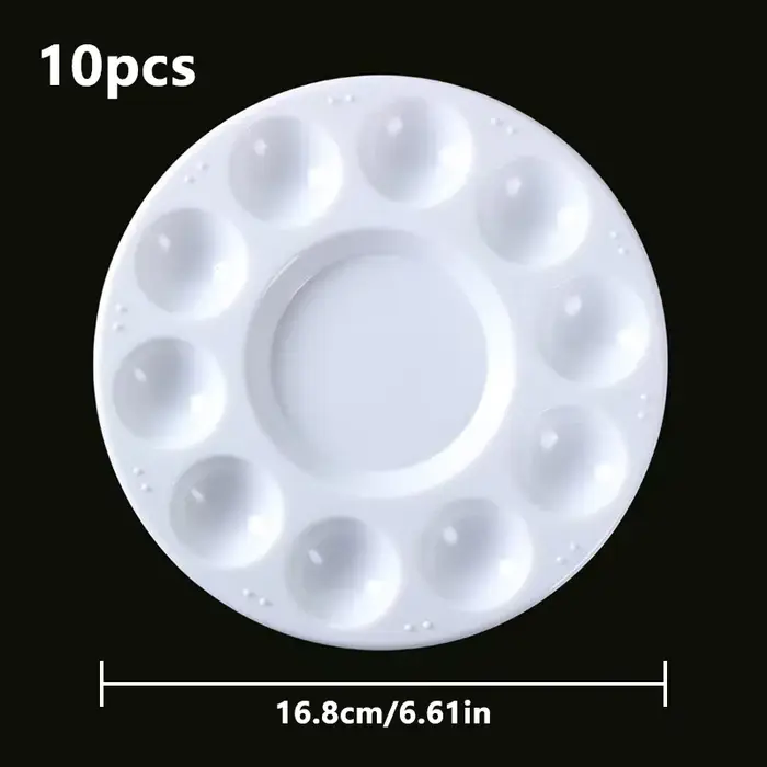 10 palettes en forme de fleur de prunier avec pinceaux, en plastique, outil de peinture DIY pour aqu