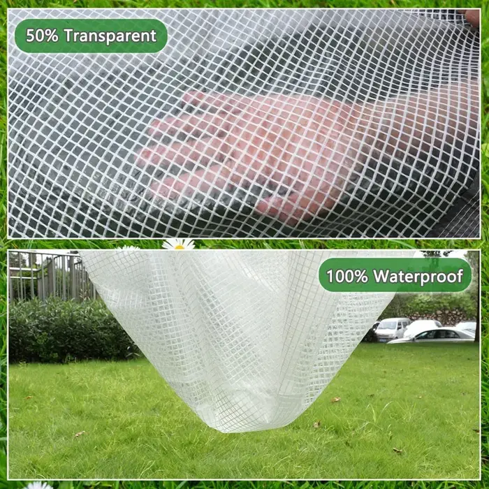Bâche à grille transparente de 0.3mm d'épaisseur