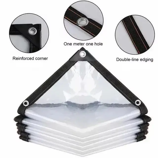 Bâche transparente en tissu d'ombrage imperméable à la pluie, bâche légère et imperméable, tissu imp