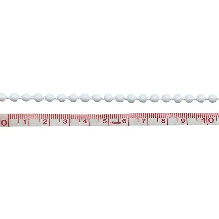 50M rouleau et ombre romaine aveugle perlé chaîne cordon blanc