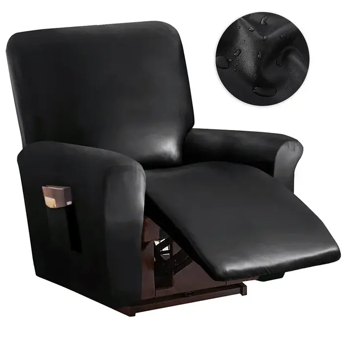 Housse inclinable en cuir PU, 1/2 places, imperméable, élastique, relaxante, pour canapé simple, pou