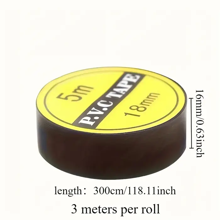 5 rouleaux de ruban adhésif électrique noir