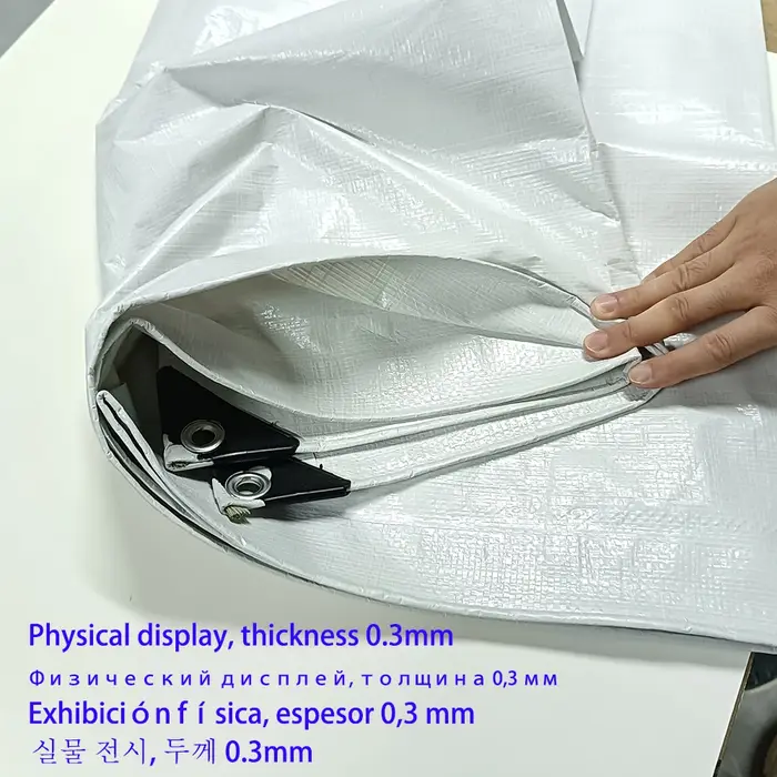 Grande bâche personnalisée blanche 3x5 6 8m * 8 10 12 3 4x4 5m, pare-soleil extérieur, auvent imperméable pour bateau, tente de camping, couverture de pluie