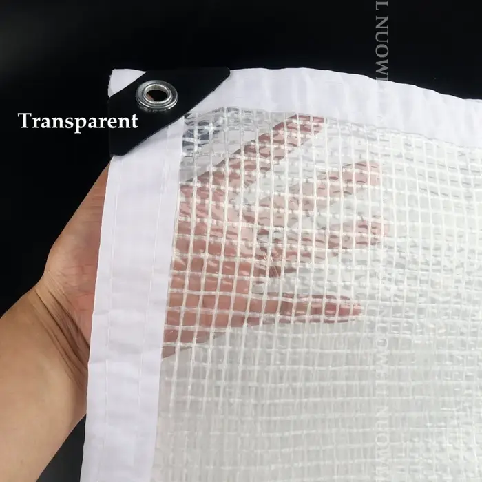 Couverture de bâche PE renforcée de 0.33mm Film imperméable pour terrasse balcon plantes abri Camp tente voiles d'ombrage visibles
