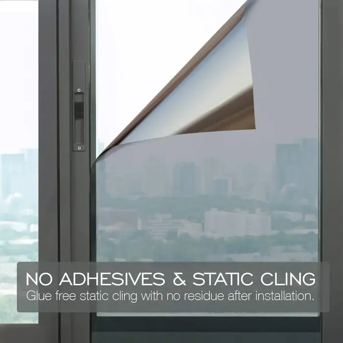 Film de fenêtre miroir unidirectionnel multi-tailles, autocollant de verre bloquant le soleil, contr
