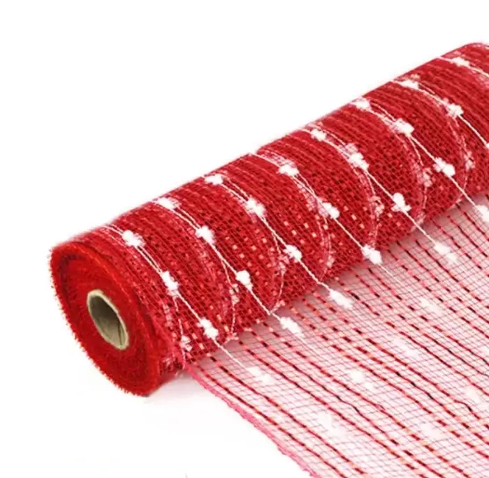 Ruban décoratif en maille XR, rouleau de maille pour couronne, rayures vertes, bleues, roses, 10 po 