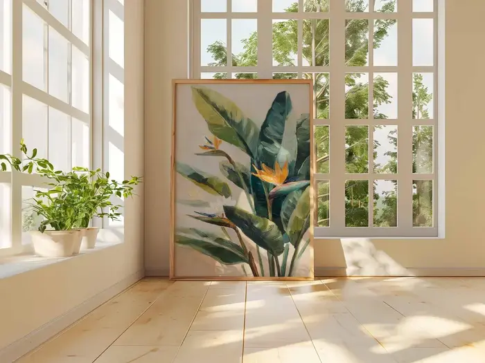 Affiche de fleurs d'oiseau de paradis – Impression d'art mural botanique tropical