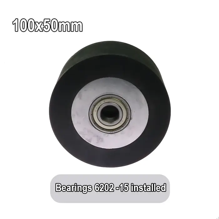 100*50mm/60mm/70mm Surface lisse rouleau en caoutchouc meuleuse à bande roue support tendeur roue de