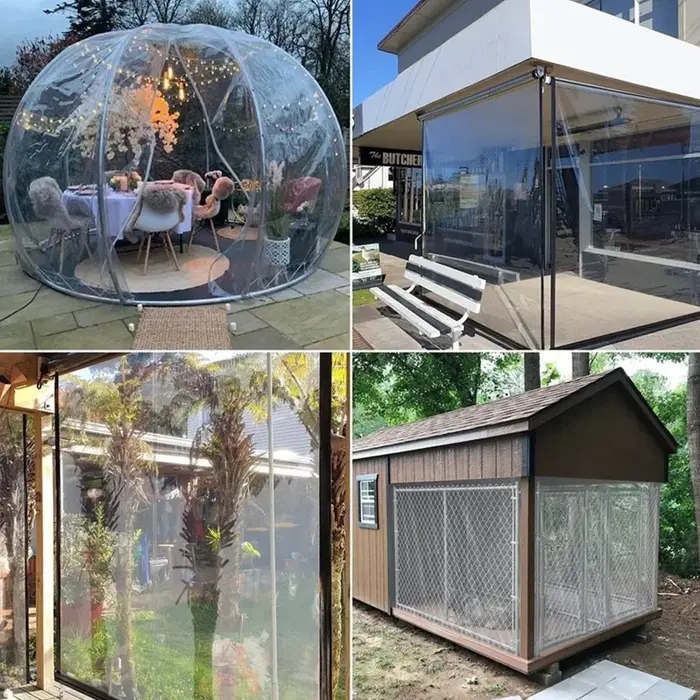 Juste transparente en polyéthylène pour jardin extérieur