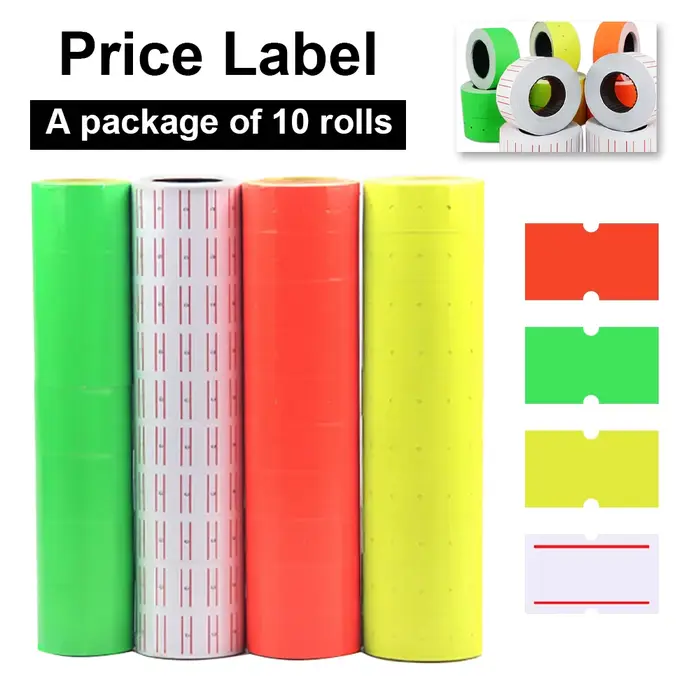 10 rouleaux d'étiquettes de prix à ligne unique