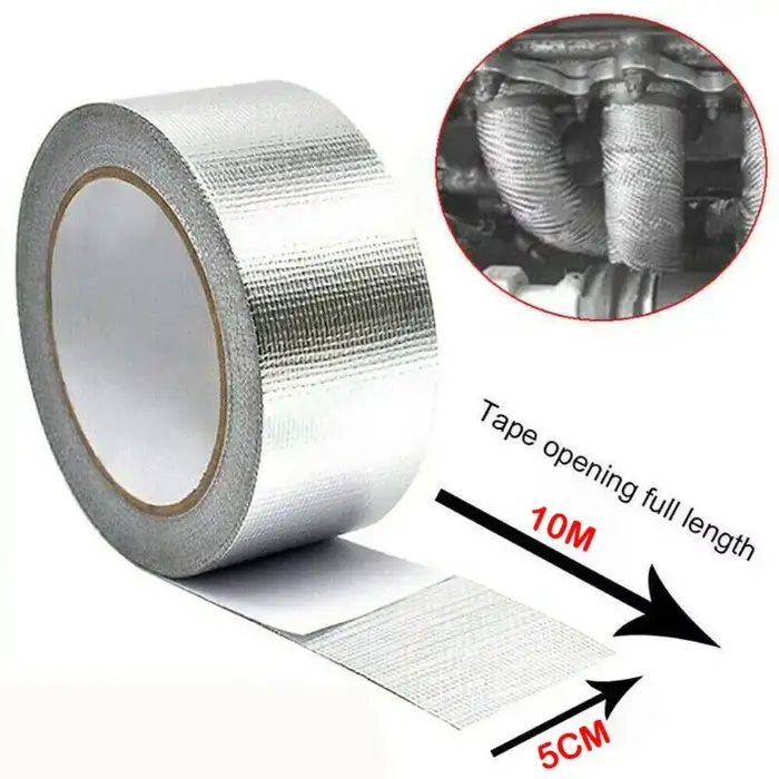 Nouveau 10M fibre de verre feuille d'aluminium ruban haute température argent