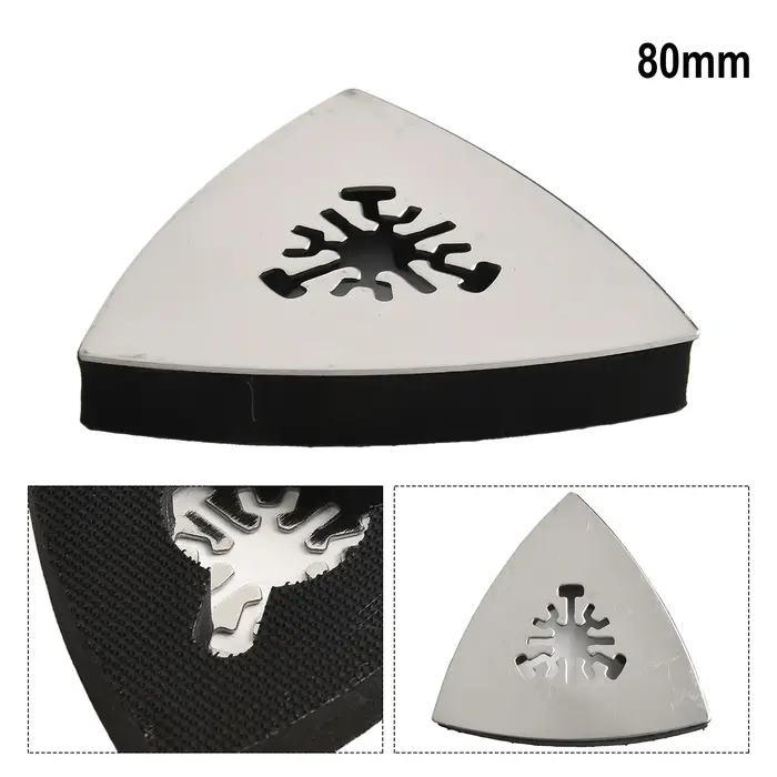 Ponçage de précision avec tampon de ponçage triangulaire en acier inoxydable de 80 mm, disque de polissage pour outils oscillants