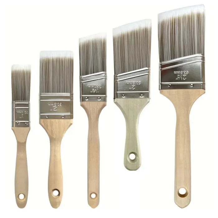 Ensemble de pinceaux à peinture blanc couleur café